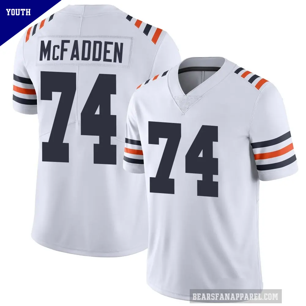 Youth Chicago Bears ＃74 Jordan McFadden White Limited Alternate Classic Vapor Jersey