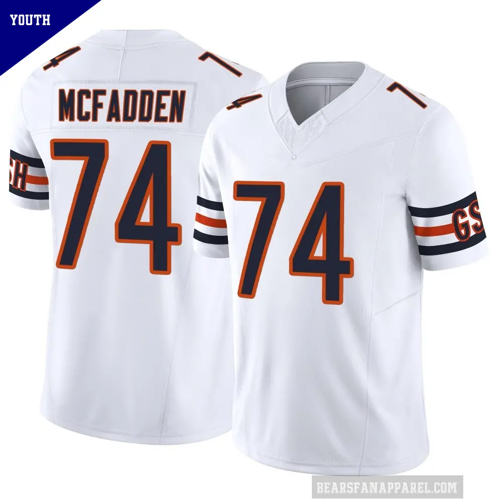 Youth Chicago Bears ＃74 Jordan McFadden White Limited Vapor F.U.S.E. Jersey
