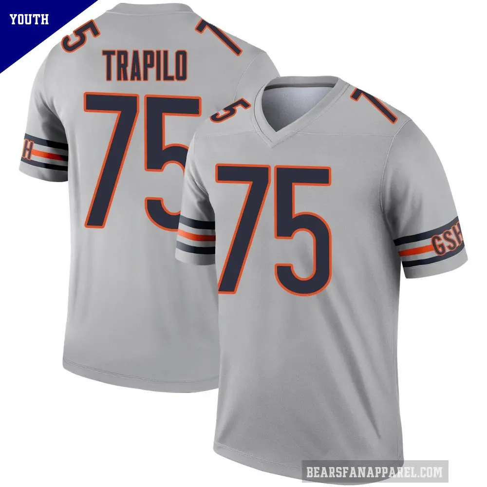 Youth Chicago Bears ＃75 Ozzy Trapilo Legend Inverted Silver Jersey