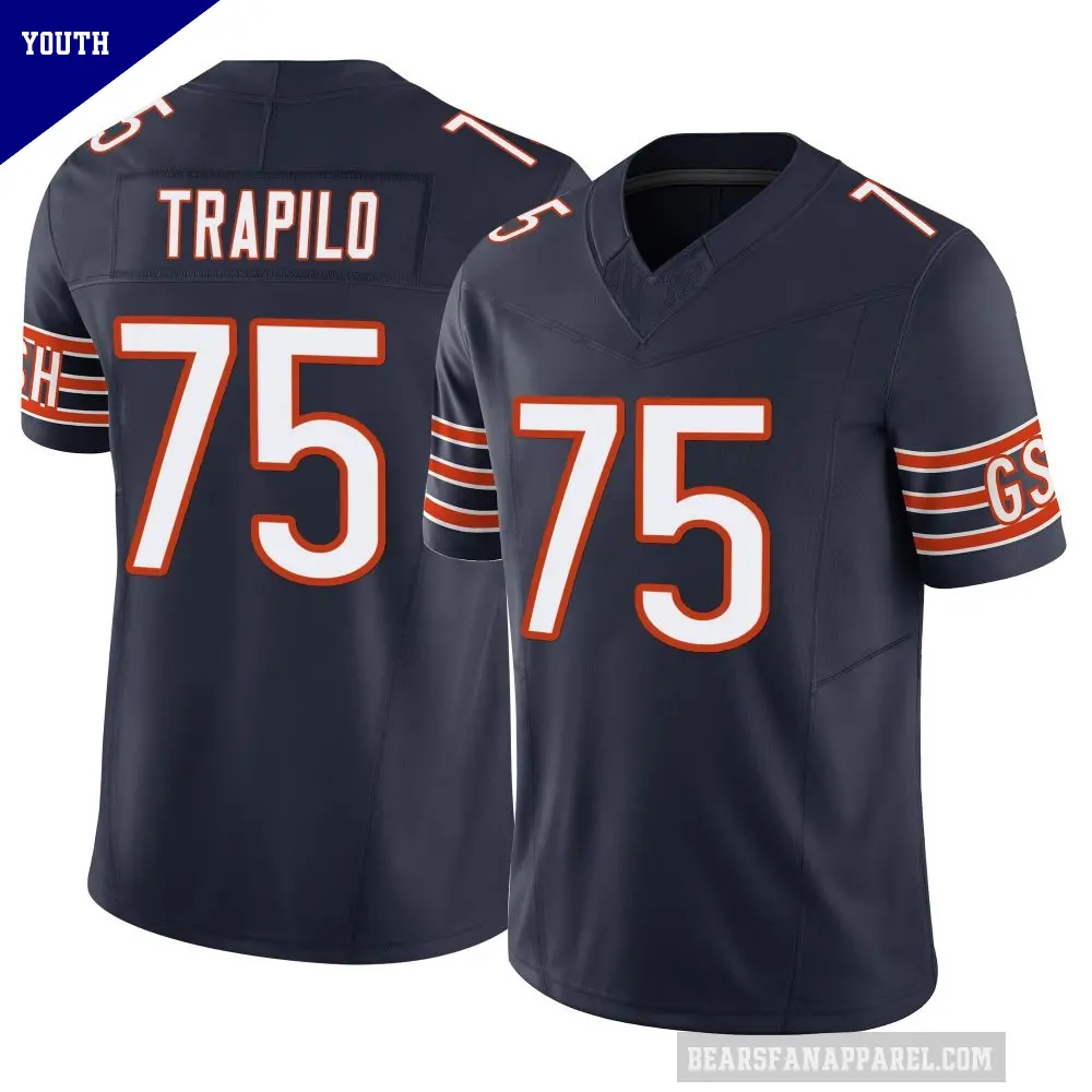 Youth Chicago Bears ＃75 Ozzy Trapilo Navy Limited Vapor F.U.S.E. Jersey