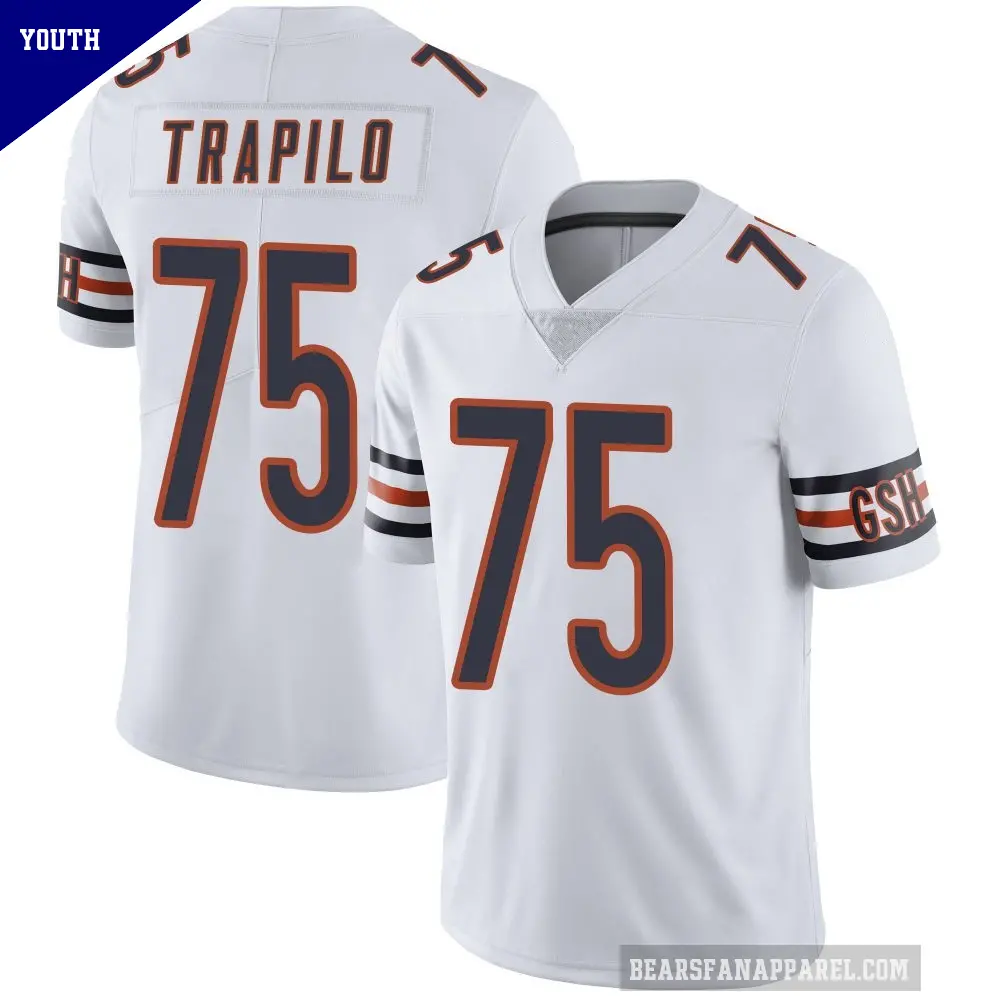 Youth Chicago Bears ＃75 Ozzy Trapilo White Limited Vapor Untouchable Jersey