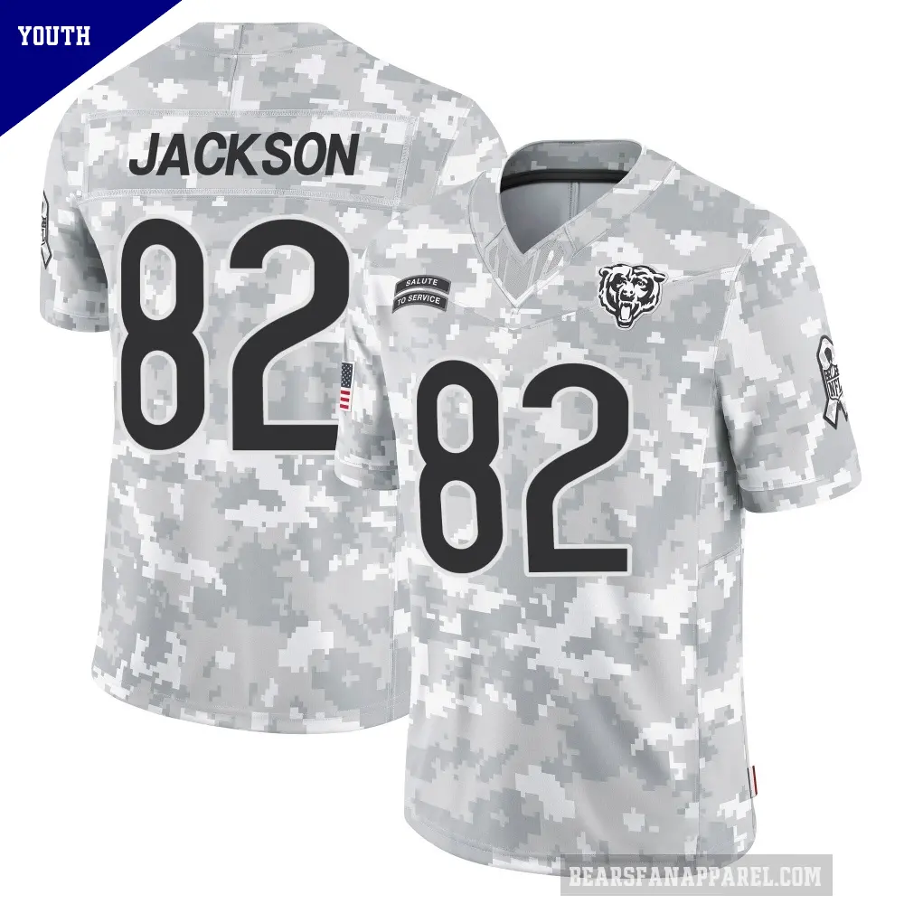 Youth Chicago Bears ＃82 John Jackson Arctic Camo Limited 2024 Salute to Service Jersey