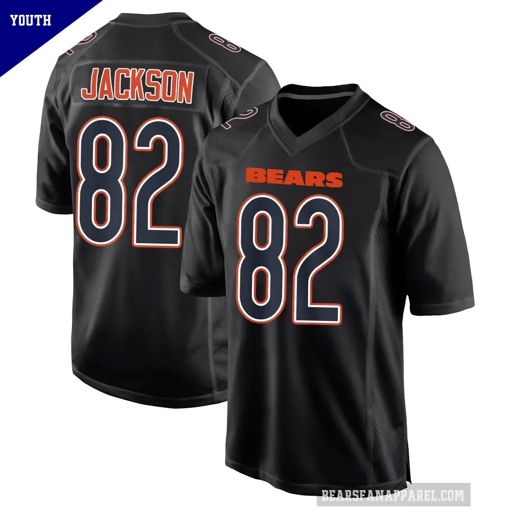 Youth Chicago Bears ＃82 John Jackson Black Game Carbon Fashion Jersey