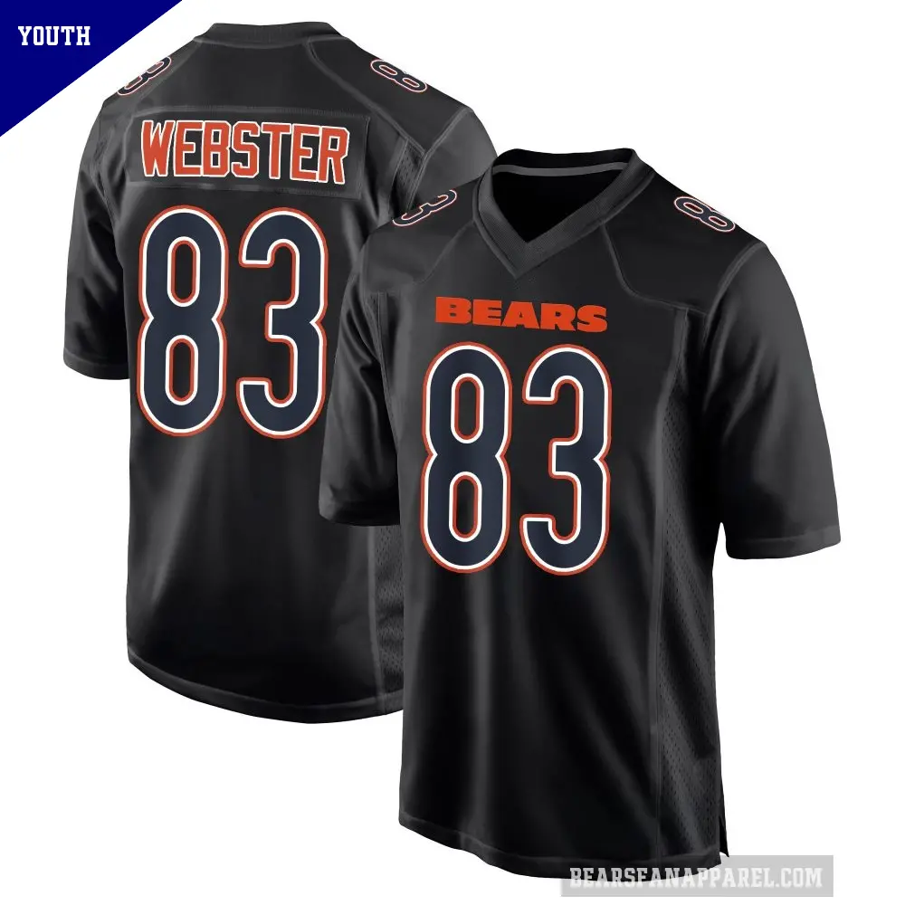 Youth Chicago Bears ＃83 Nsimba Webster Black Game Carbon Fashion Jersey