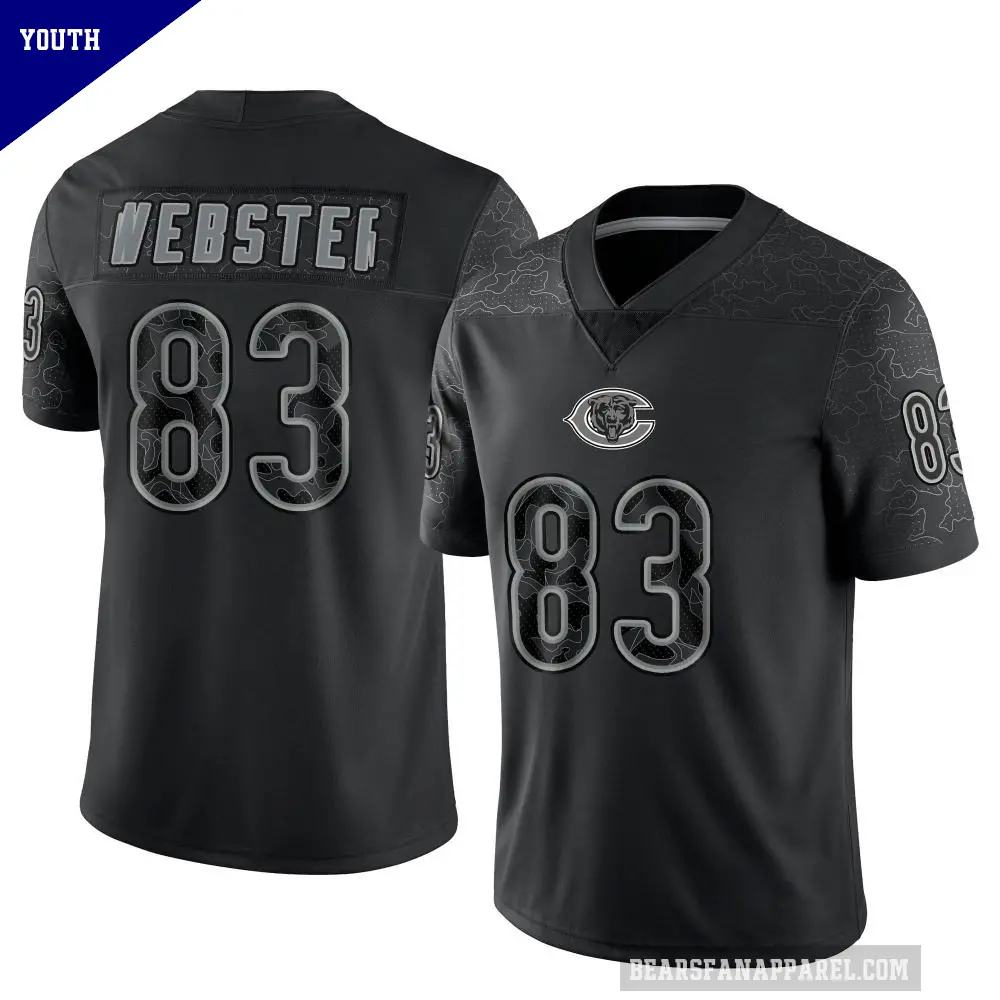 Youth Chicago Bears ＃83 Nsimba Webster Black Limited Reflective Jersey