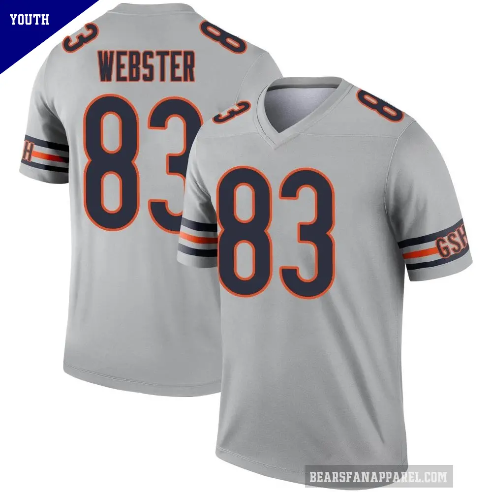 Youth Chicago Bears ＃83 Nsimba Webster Legend Inverted Silver Jersey