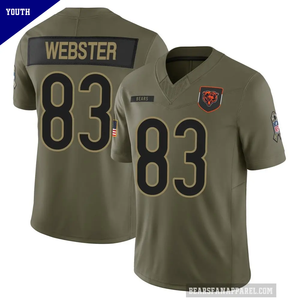 Youth Chicago Bears ＃83 Nsimba Webster Olive Limited 2025 Salute to Service Jersey