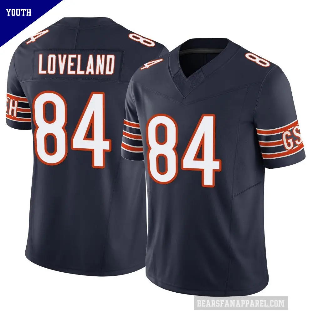 Youth Chicago Bears ＃84 Colston Loveland Navy Limited Vapor F.U.S.E. Jersey