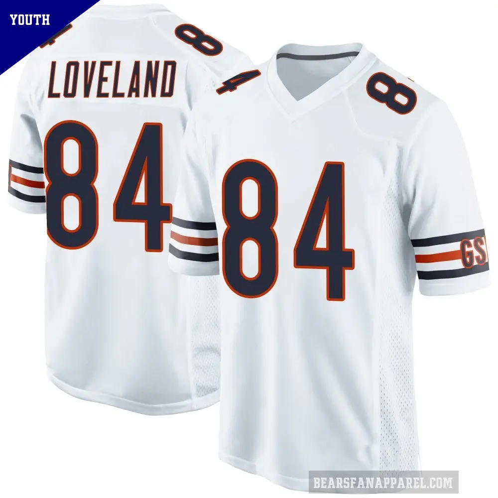 Youth Chicago Bears ＃84 Colston Loveland White Game Jersey