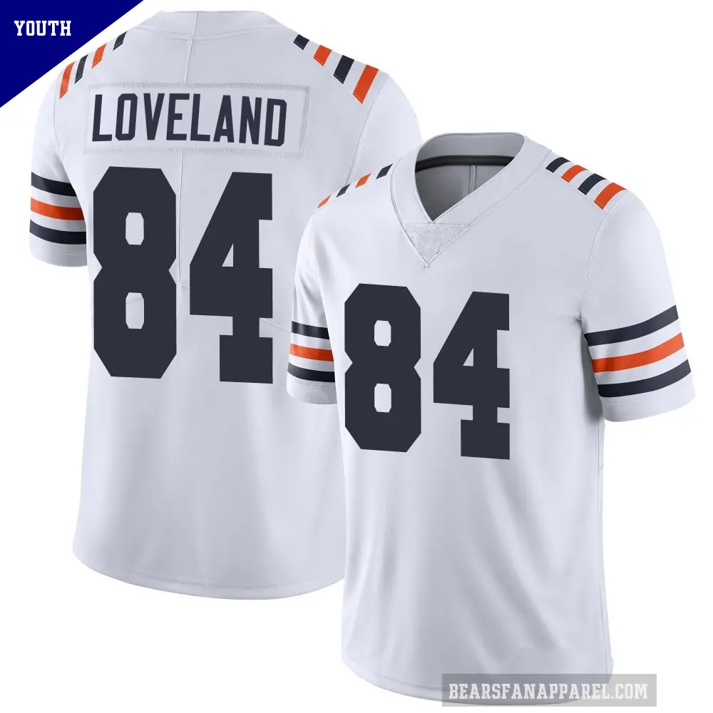 Youth Chicago Bears ＃84 Colston Loveland White Limited Alternate Classic Vapor Jersey