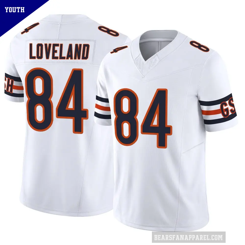 Youth Chicago Bears ＃84 Colston Loveland White Limited Vapor F.U.S.E. Jersey