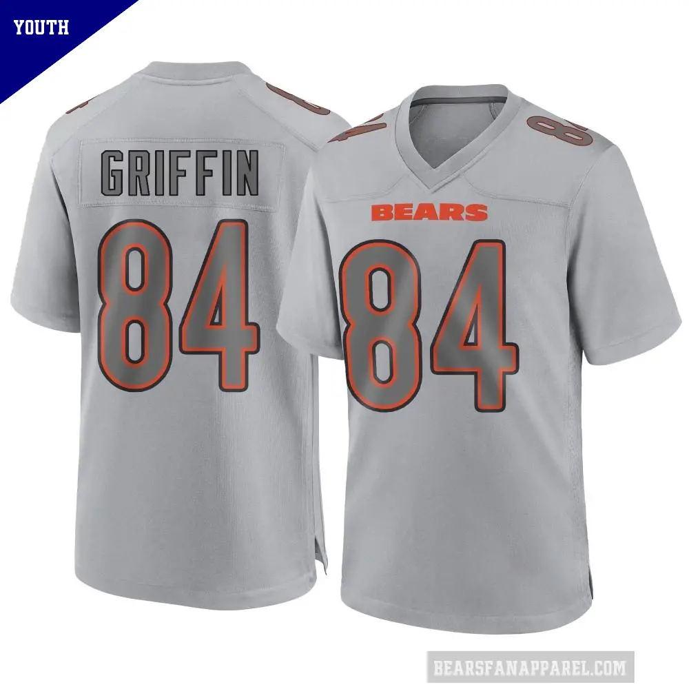Youth Chicago Bears ＃84 Ryan Griffin Gray Game Atmosphere Fashion Jersey