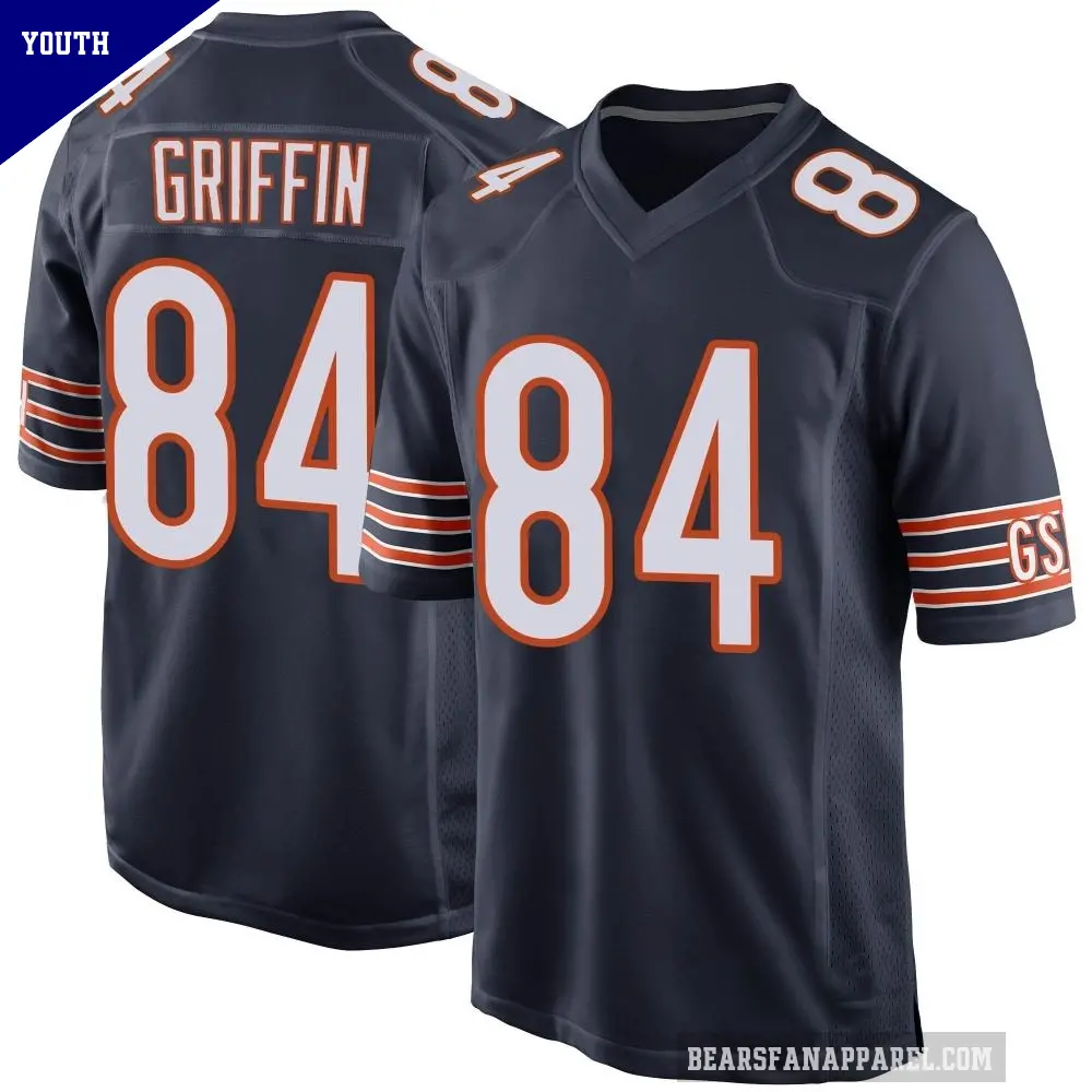 Youth Chicago Bears ＃84 Ryan Griffin Navy Game Team Color Jersey