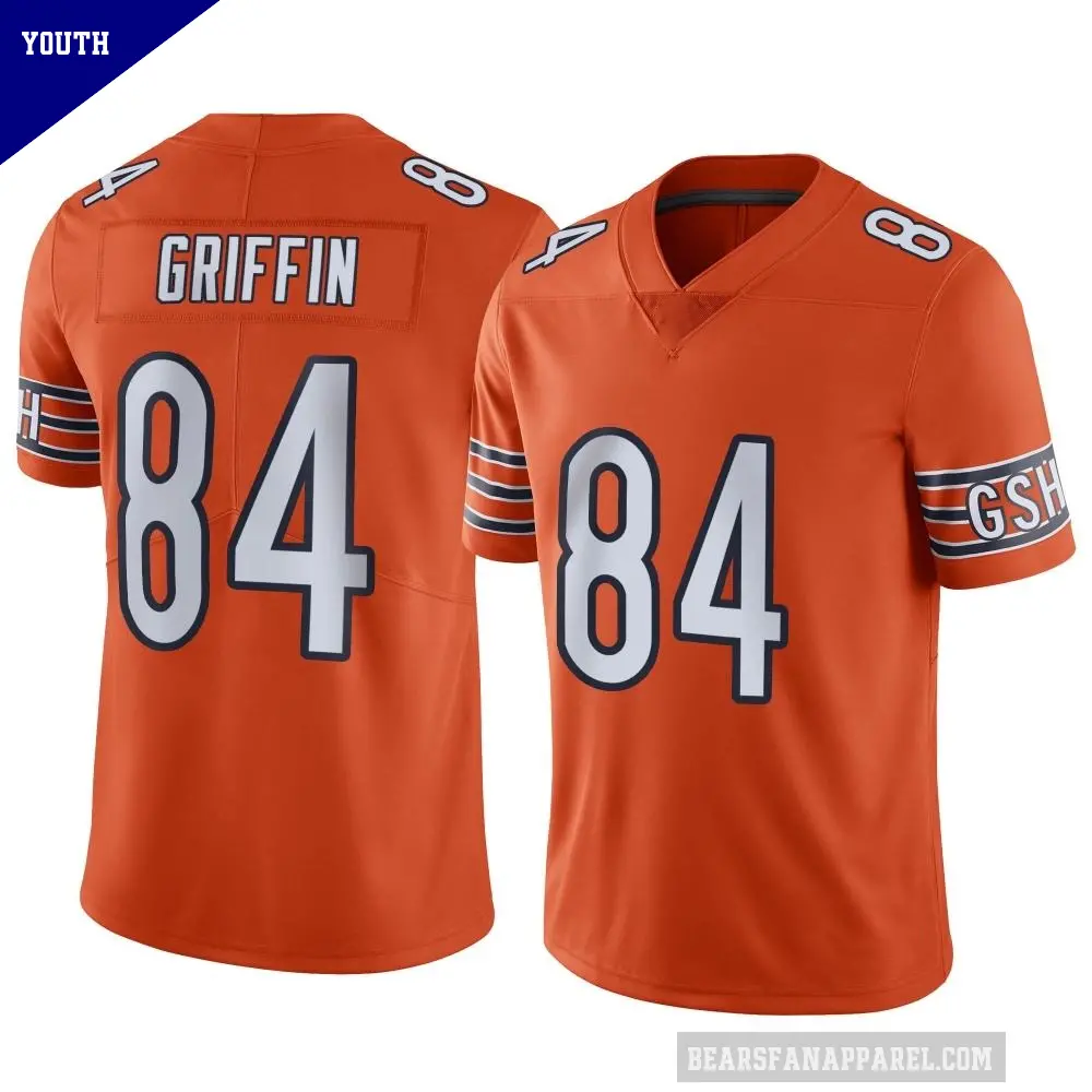 Youth Chicago Bears ＃84 Ryan Griffin Orange Limited Alternate Vapor Jersey