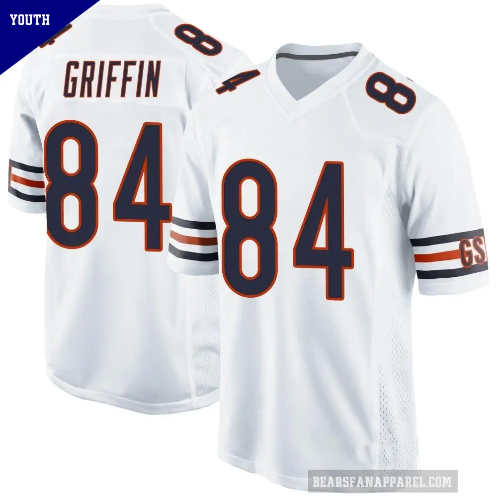 Youth Chicago Bears ＃84 Ryan Griffin White Game Jersey