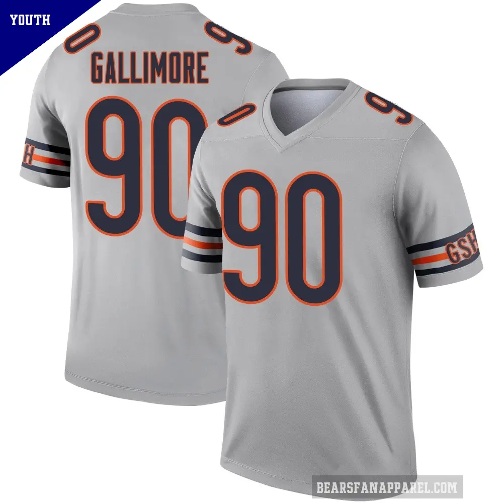 Youth Chicago Bears ＃90 Neville Gallimore Legend Inverted Silver Jersey