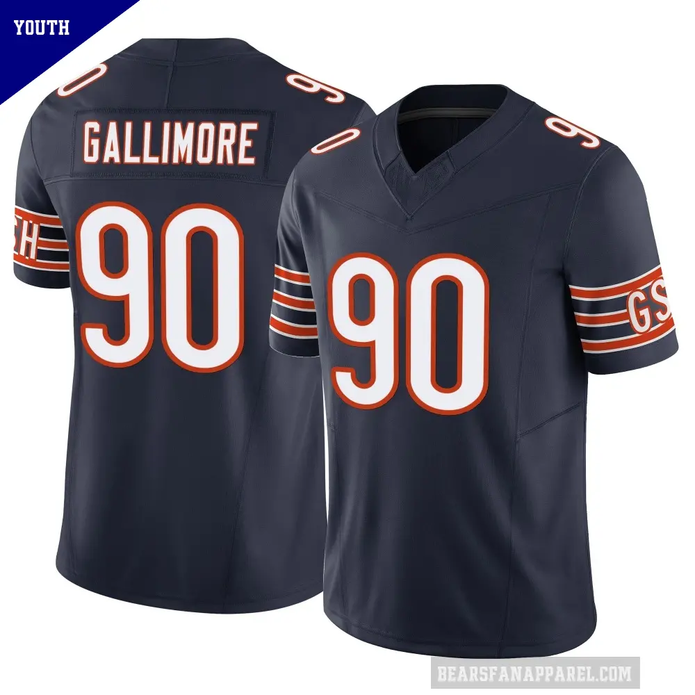Youth Chicago Bears ＃90 Neville Gallimore Navy Limited Vapor F.U.S.E. Jersey