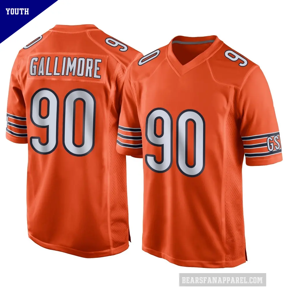 Youth Chicago Bears ＃90 Neville Gallimore Orange Game Alternate Jersey
