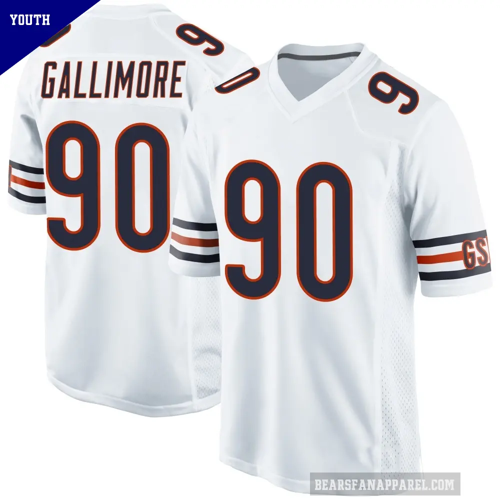 Youth Chicago Bears ＃90 Neville Gallimore White Game Jersey