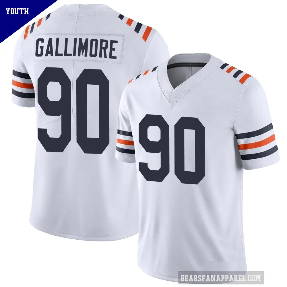 Youth Chicago Bears ＃90 Neville Gallimore White Limited Alternate Classic Vapor Jersey