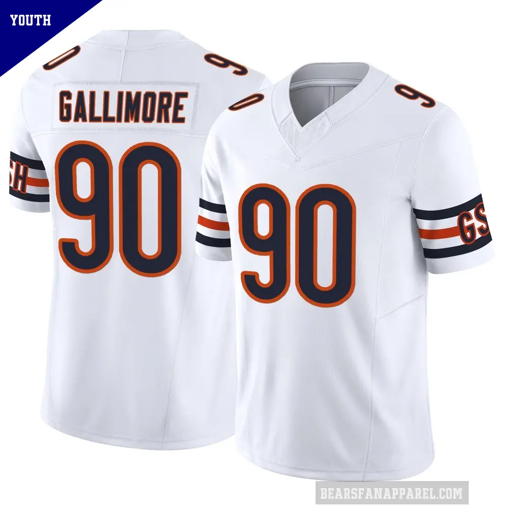 Youth Chicago Bears ＃90 Neville Gallimore White Limited Vapor F.U.S.E. Jersey