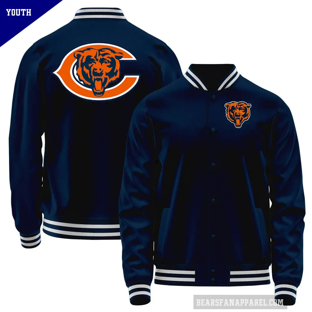 Youth Chicago Bears Navy Full-Snap Jacket