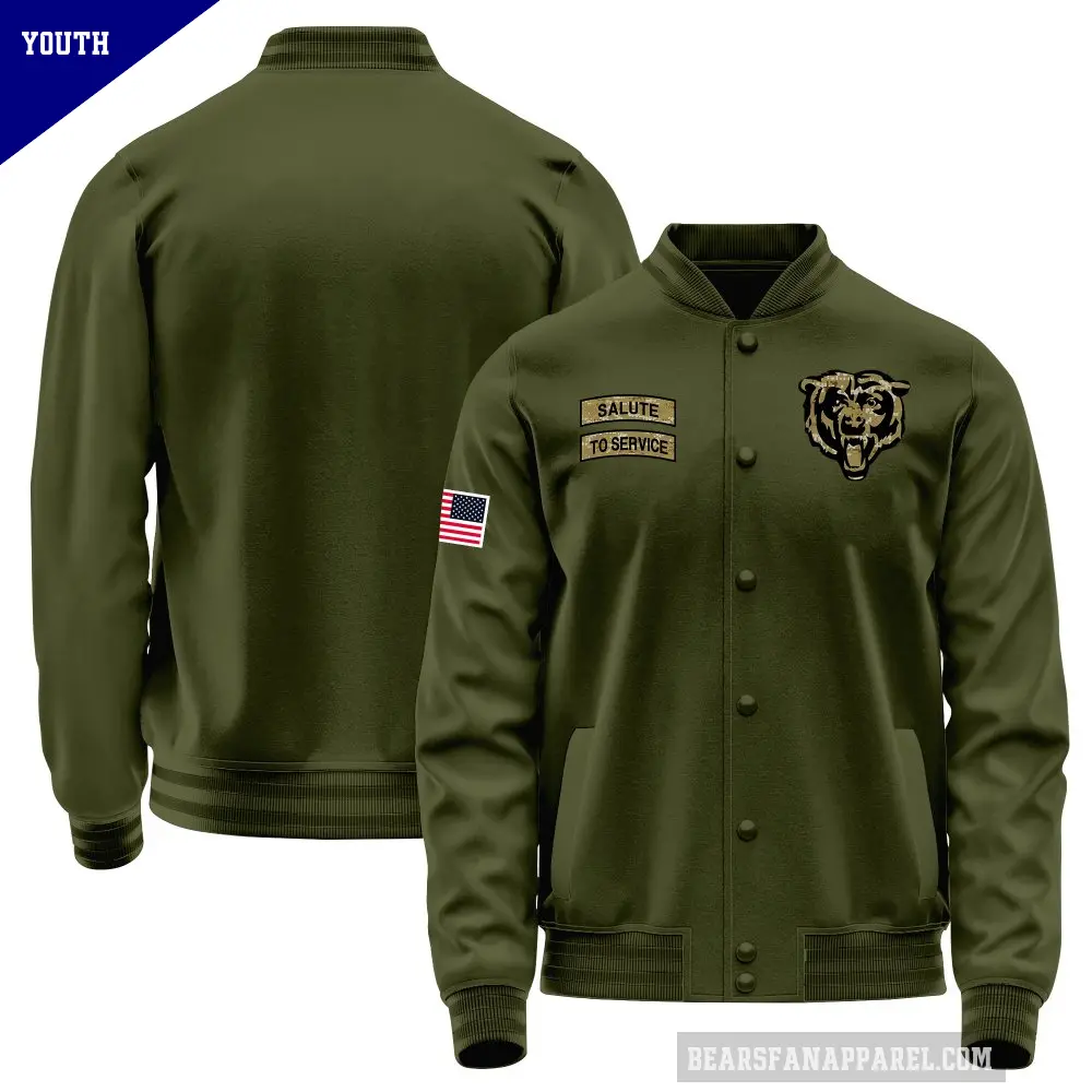 Youth Chicago Bears Olive Salute to Service Sideline Performance Jacket